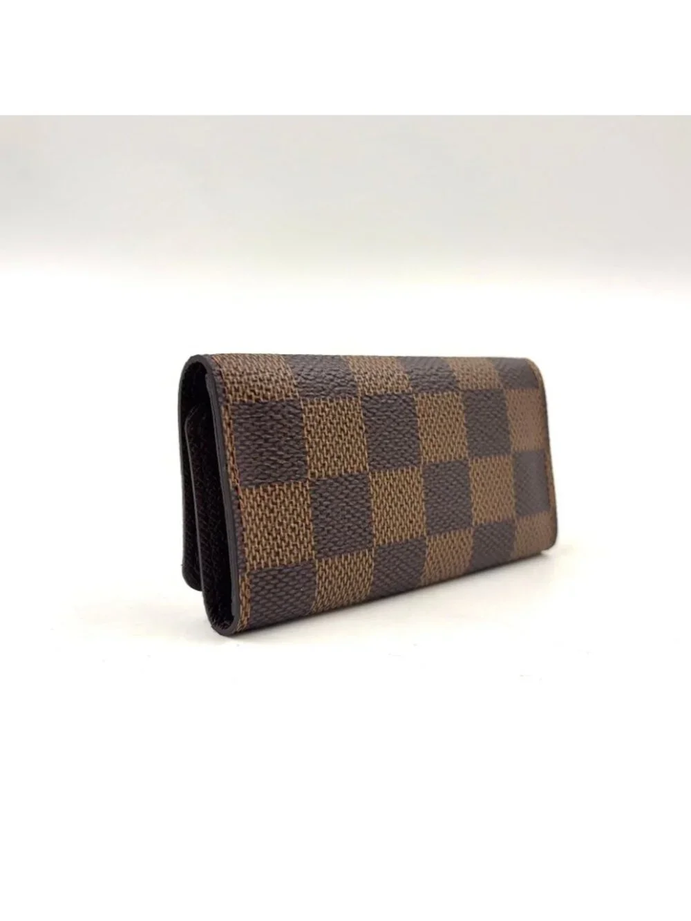 Louis Vuitton Multicles 4 Damier Ebene Leather Brown Key Case Gold Key Holder